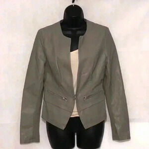 Black Rivet Faux Leather Jacket Size S—A3